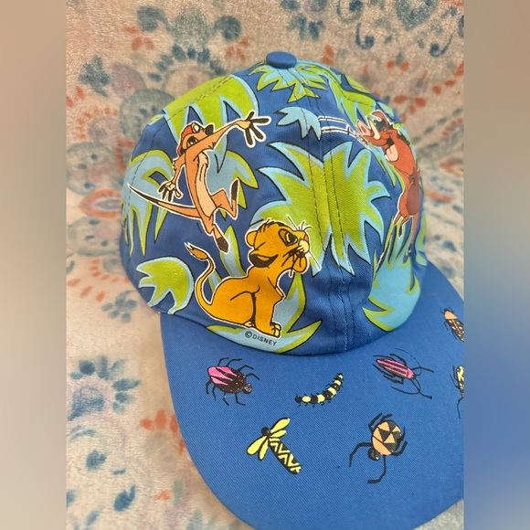 Disney The Lion King Tastes Like Chicken Simba Timon Pumbaa Bug Toss Hat Vintage - Picture 4 of 11